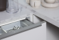 Preview: Wunschküche 3: Lacklaminat Weiß ultramatt, Marmoroptik Arbeitsplatte